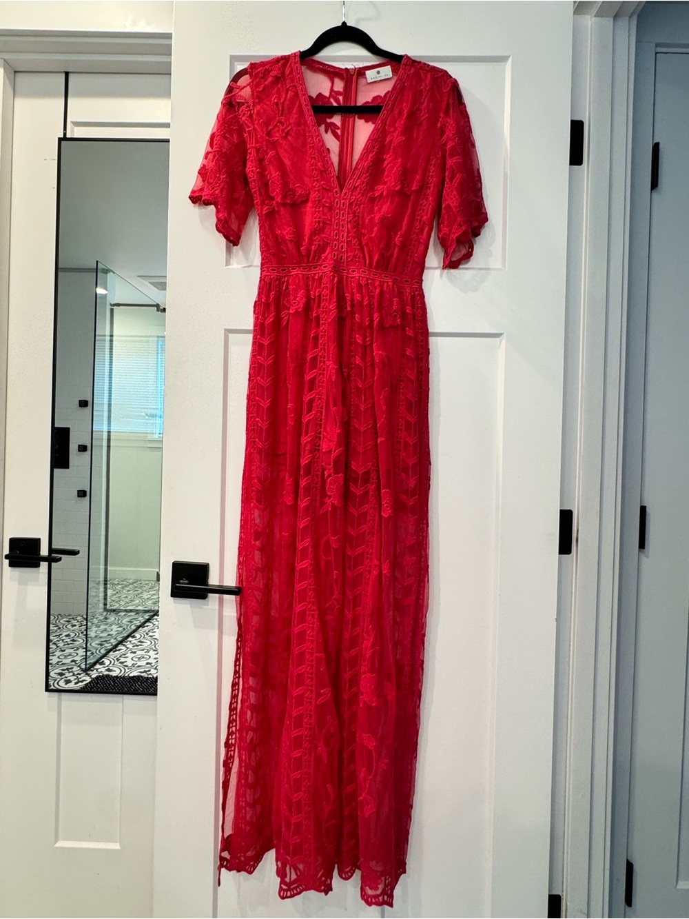 Socialite Lace Overlay Maxi Romper - Fuschia